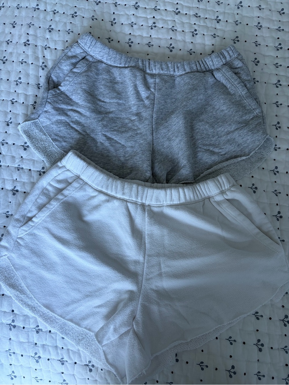 Aerie Terry Shorts set of 2 - Gray & White